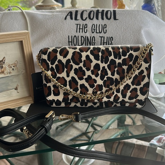 Kate Spade Madison Animal Print Small Flap Crossbody/ Clutch - Picture 4 of 10